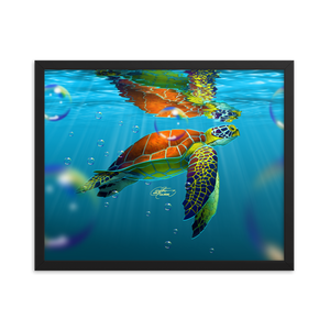 Framed Sea Turtle Poster