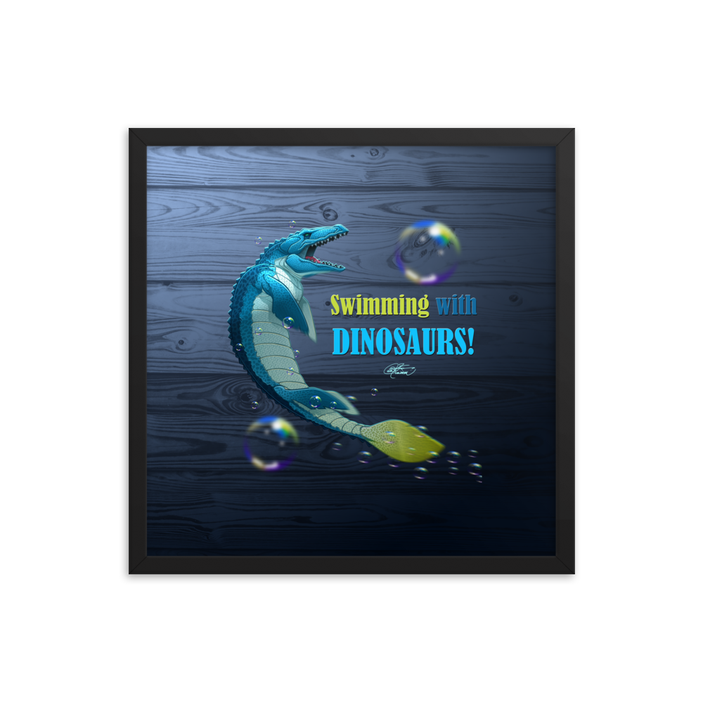 Framed Mosasaurus Poster