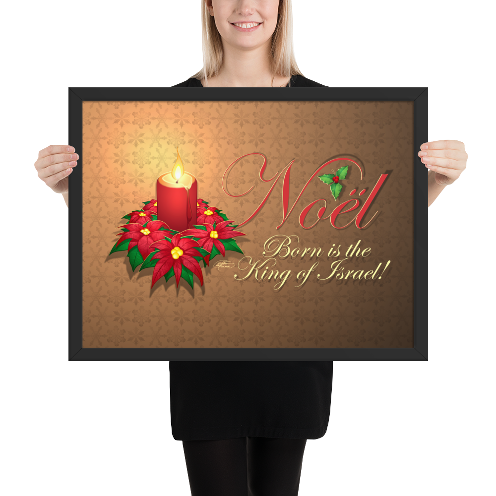 Framed Noel Poinsettia Poster