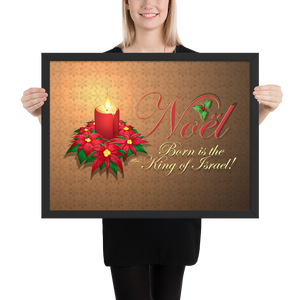 Framed Noel Poinsettia Poster