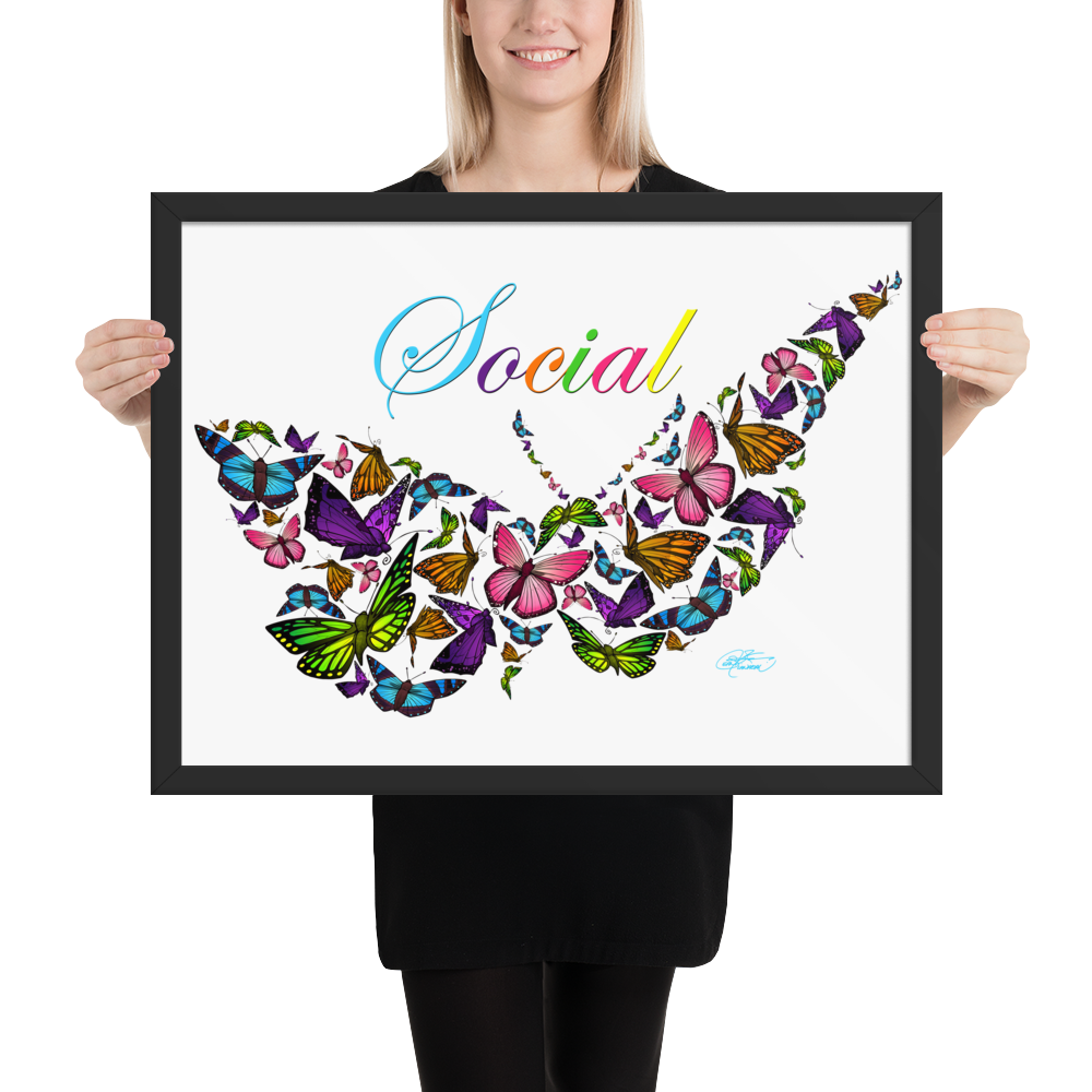 Framed Social Butterfly Poster