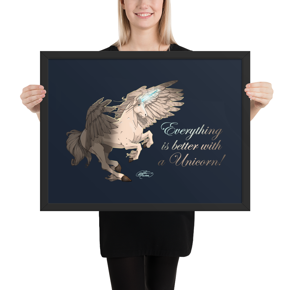 Framed Unicorn Pegasus Poster