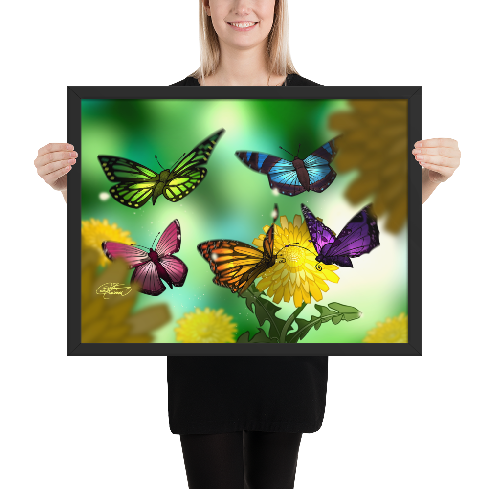 Framed Butterflies Poster