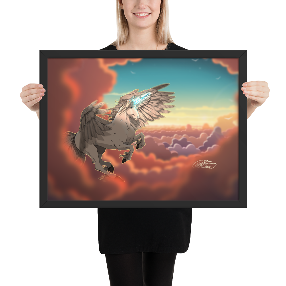 Framed Pegasus Unicorn Poster
