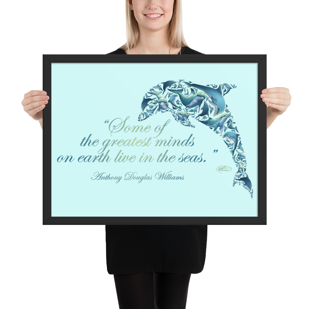 Framed Dolphin Collage Poster