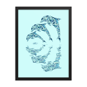 Framed Dolphin Collage Poster