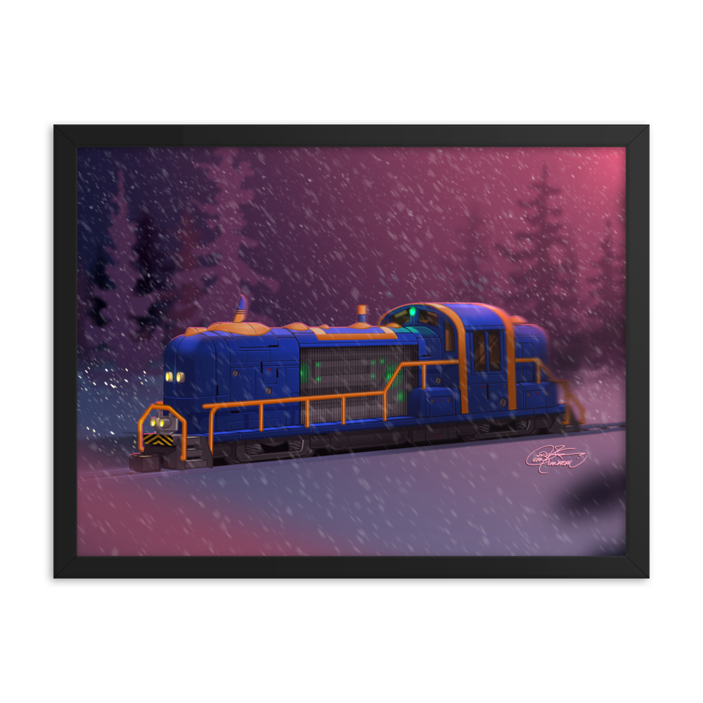 Framed Train Poster