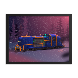 Framed Train Poster