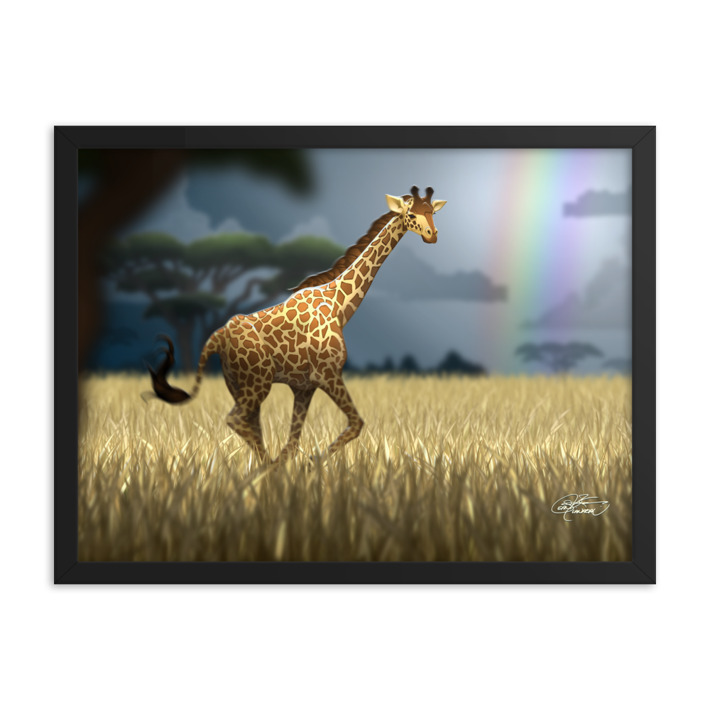 Framed Giraffe Poster