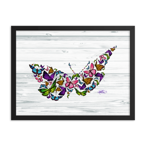 Framed Butterfly Collage Poster