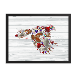 Framed Bird Collage Poster