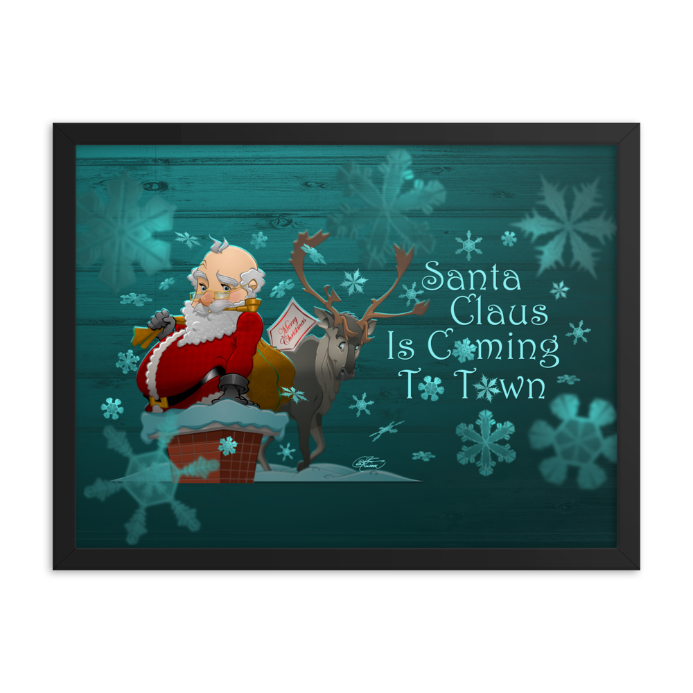 Framed Santa Christmas Poster