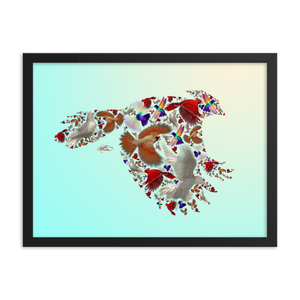 Framed Bird Collage Poster