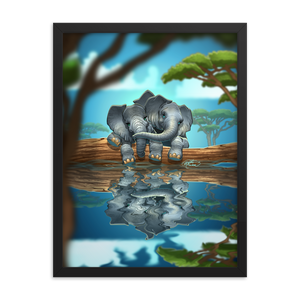 Framed Elephant Friends Poster