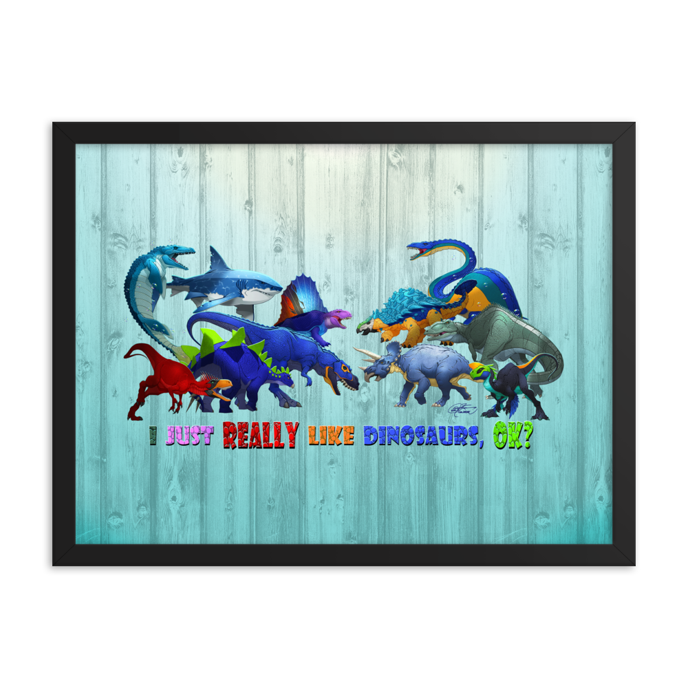 Framed Dinosaurs Poster