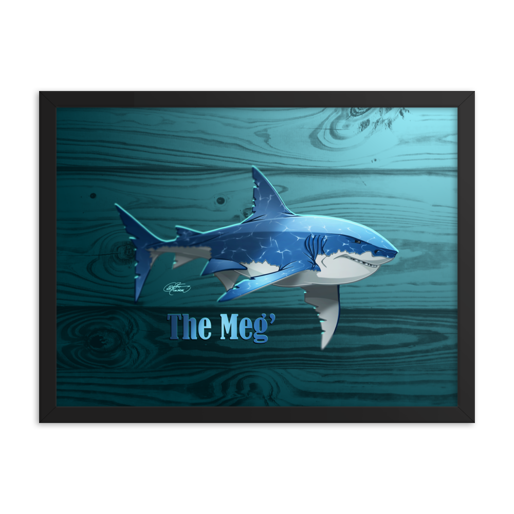 Framed Megalodon Poster