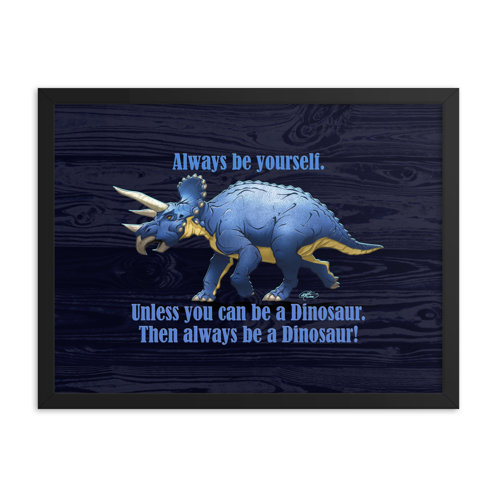 Framed Triceratops Poster
