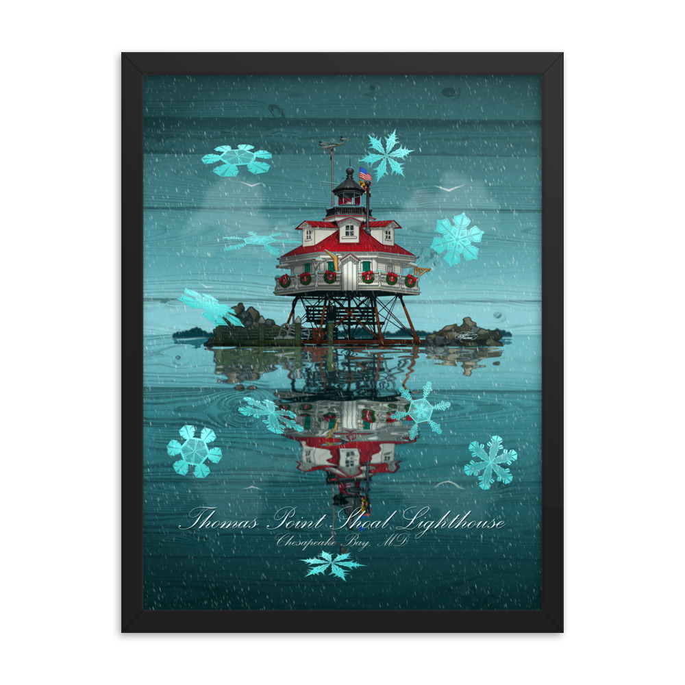 Framed Thomas Point Shoal Lighthouse Poster