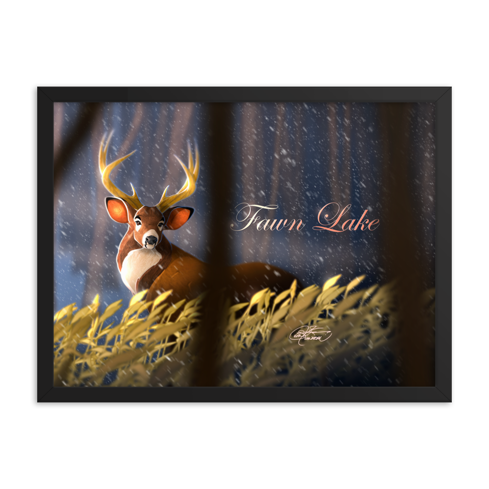 Framed Fawn Lake Poster