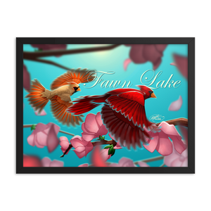 Framed Fawn Lake Cardinals Poster