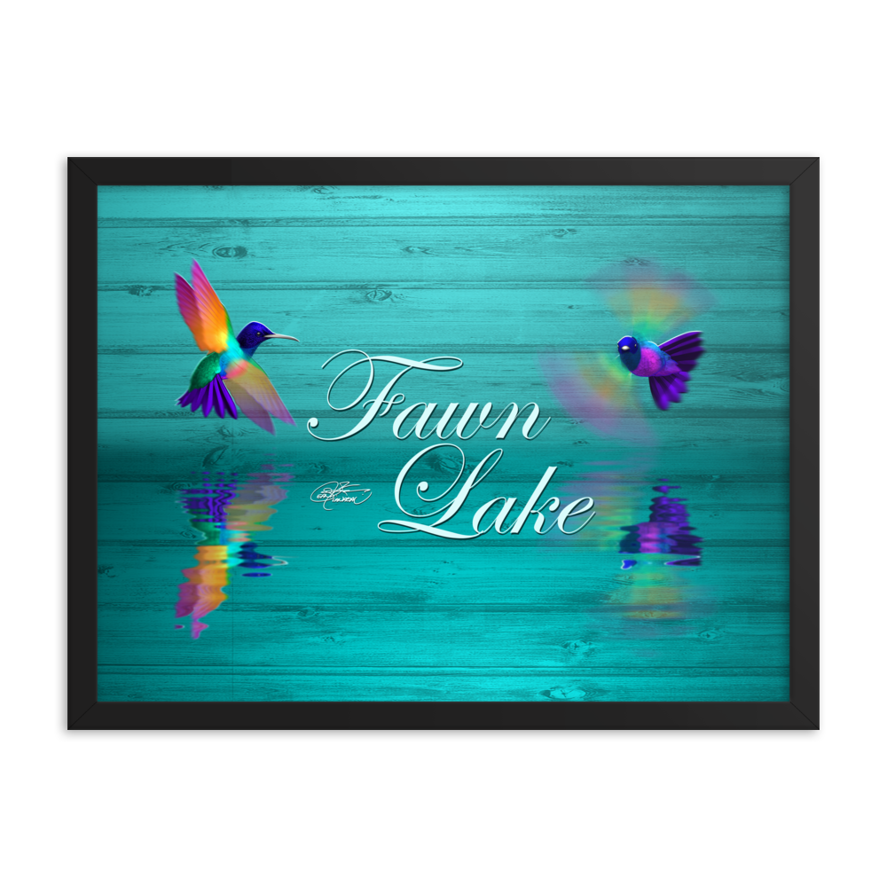 Framed Fawn Lake Hummingbirds Poster