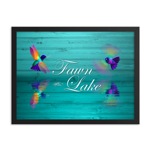 Framed Fawn Lake Hummingbirds Poster