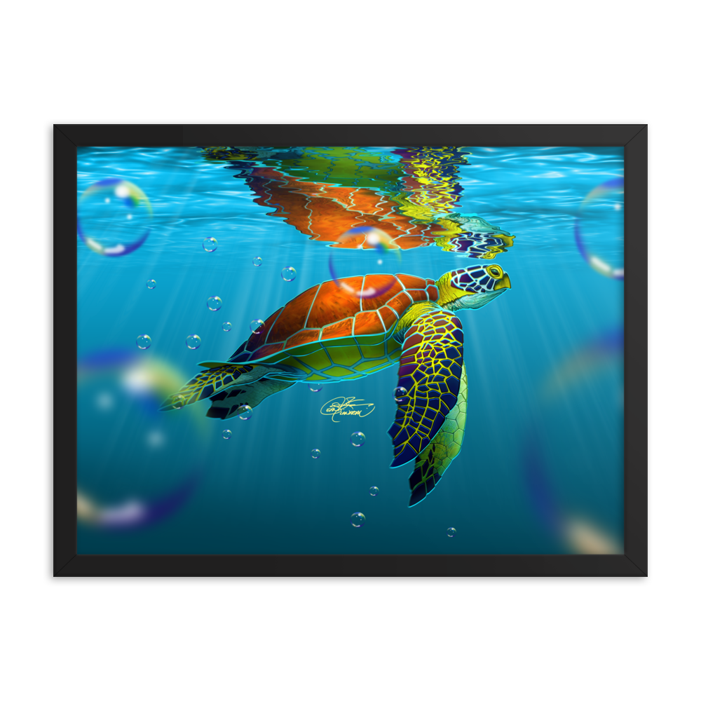Framed Sea Turtle Poster