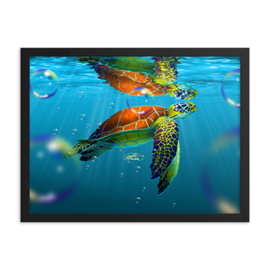 Framed Sea Turtle Poster