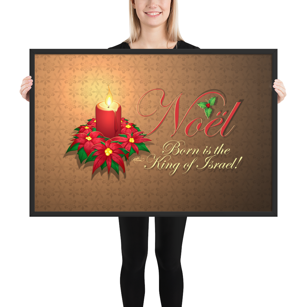 Framed Noel Poinsettia Poster
