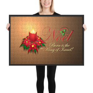 Framed Noel Poinsettia Poster
