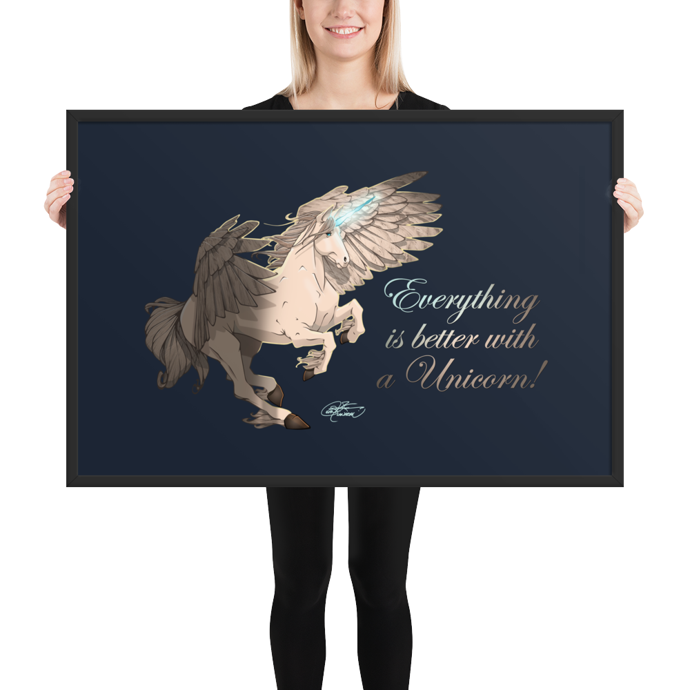 Framed Unicorn Pegasus Poster