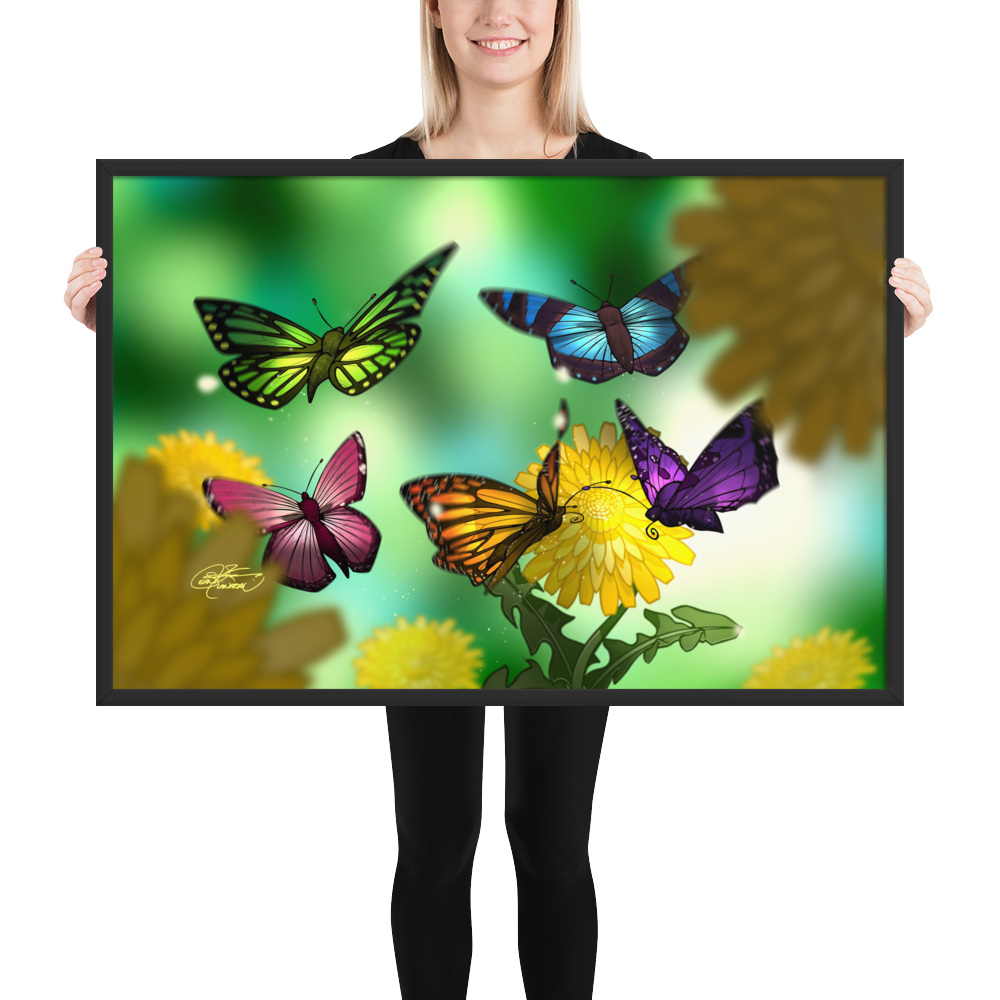 Framed Butterflies Poster