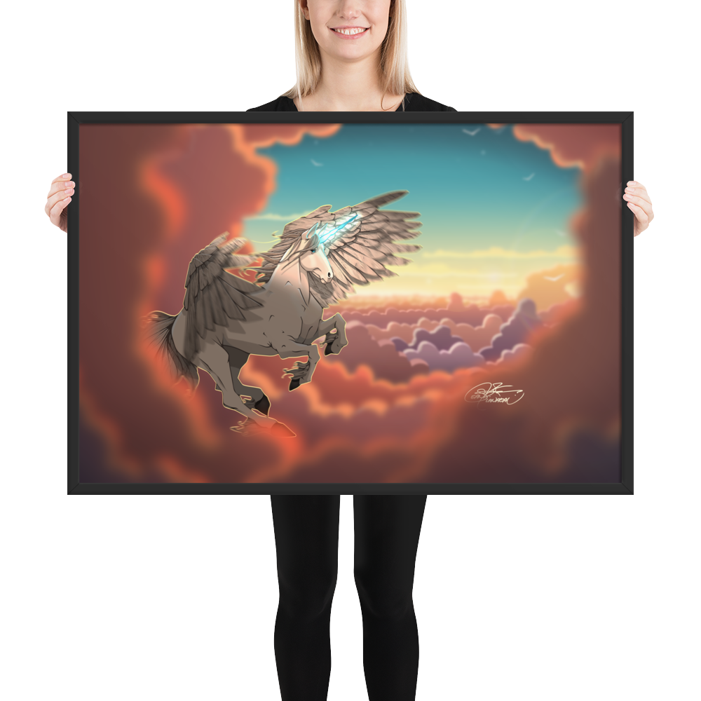 Framed Pegasus Unicorn Poster