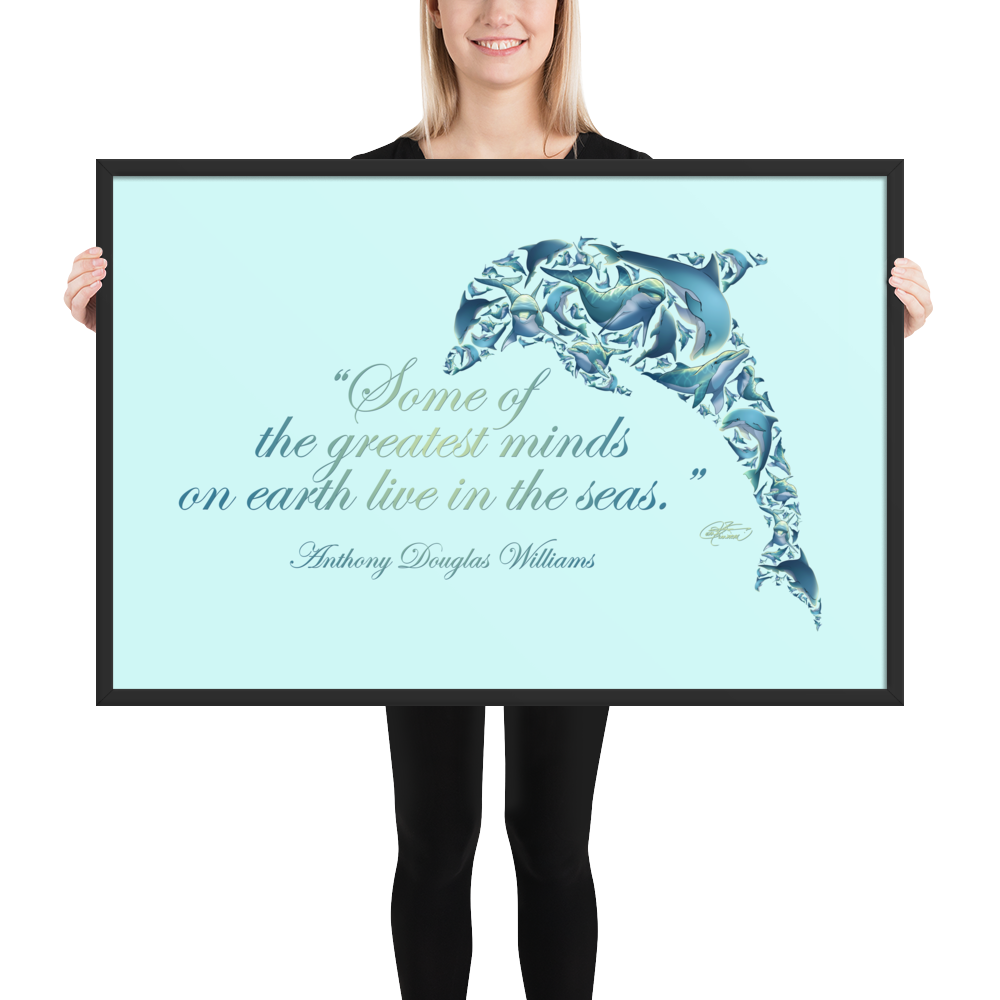 Framed Dolphin Collage Poster