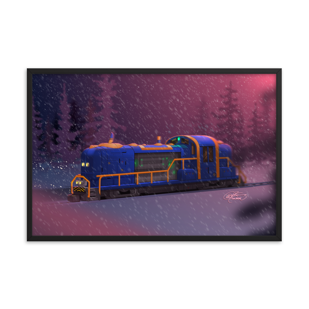 Framed Train Poster