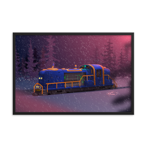 Framed Train Poster