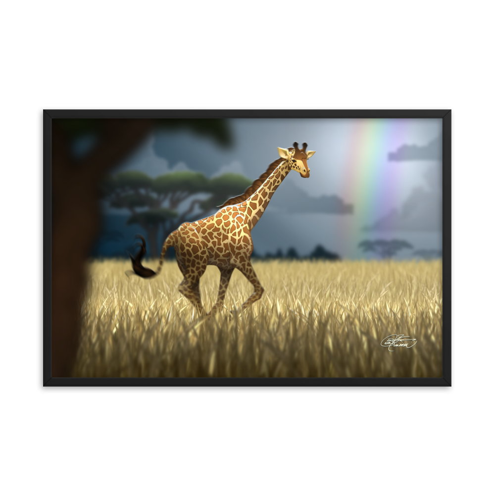 Framed Giraffe Poster