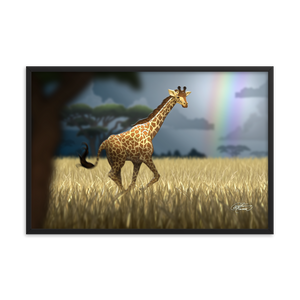 Framed Giraffe Poster
