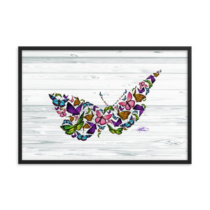 Framed Butterfly Collage Poster