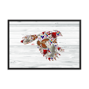 Framed Bird Collage Poster