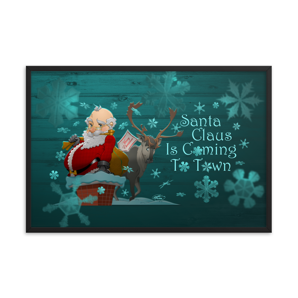 Framed Santa Christmas Poster