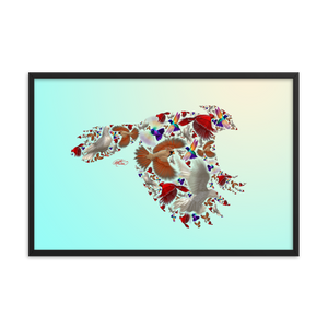 Framed Bird Collage Poster