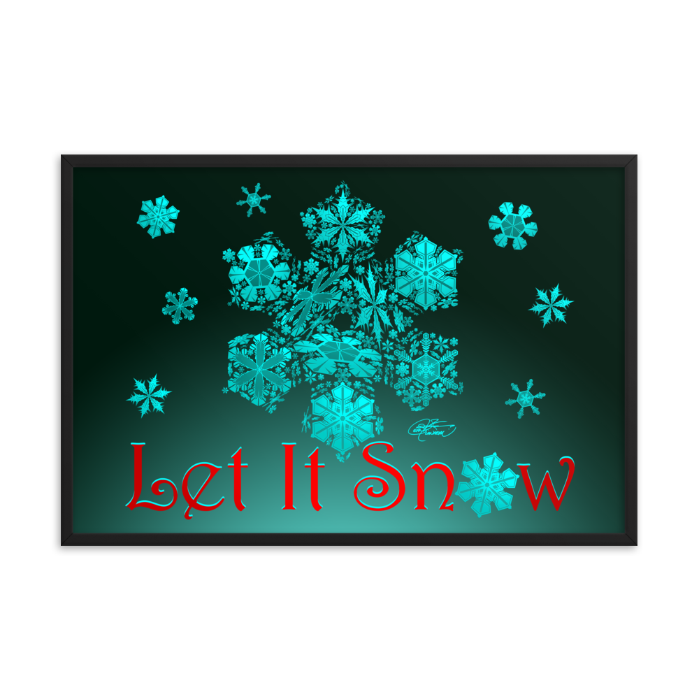 Framed Let It Snow Poster