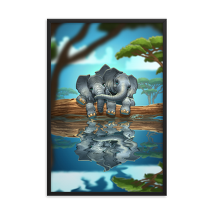 Framed Elephant Friends Poster