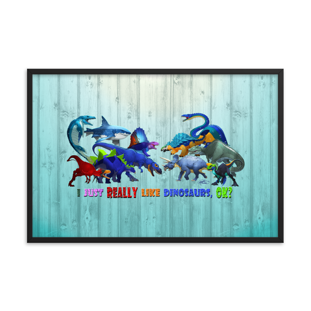 Framed Dinosaurs Poster