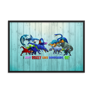 Framed Dinosaurs Poster
