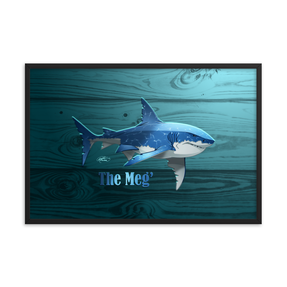 Framed Megalodon Poster