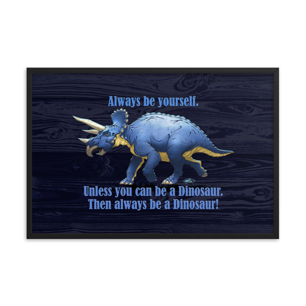 Framed Triceratops Poster