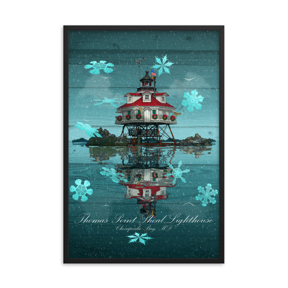 Framed Thomas Point Shoal Lighthouse Poster