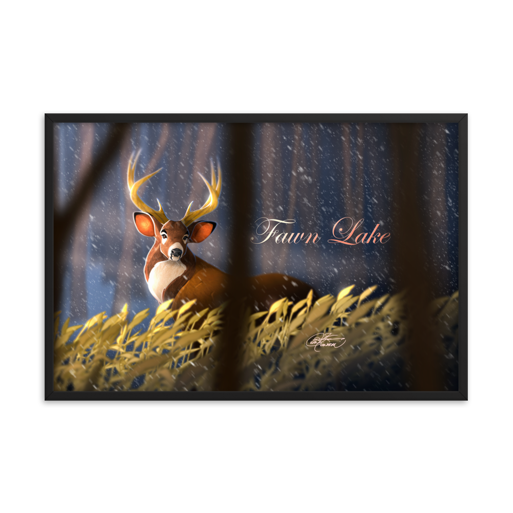 Framed Fawn Lake Poster